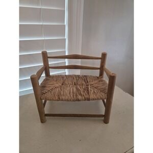 Miniature‎ Wicker Ladderback Bench Dolls 9x7x5 Cottage